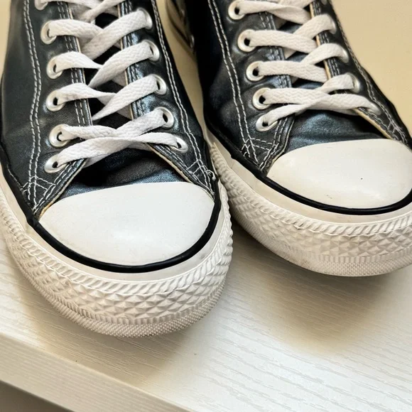 Converse Metallic Blue Low-Top All Star Sneakers - Picture 6 of 7